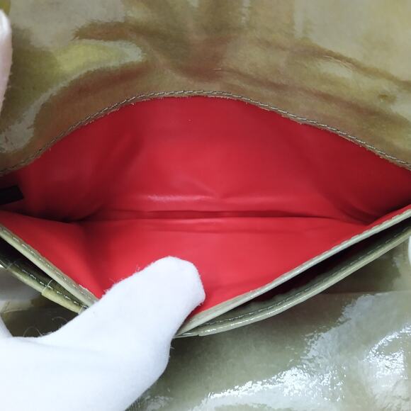 Dooney & Bourke Gray Patent Leather Checkbook Credit Card Trifold Wallet - Picture 12 of 16